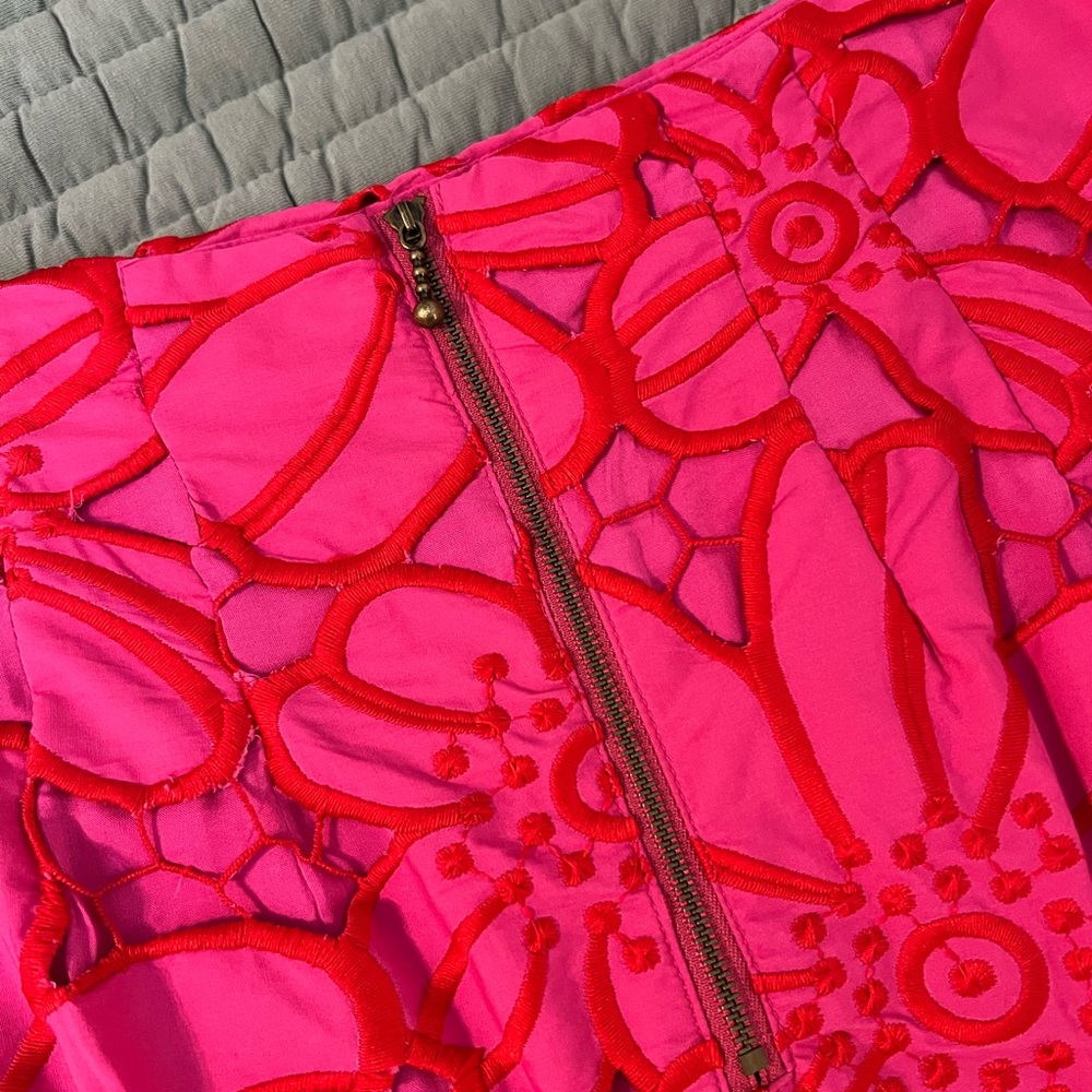 Maeve Hot Pink Floral Lace Pencil Skirt - Picture 12 of 14